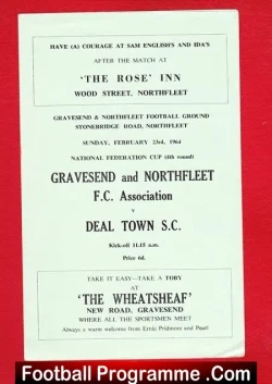 Gravesend Northfleet v Deal Town 1964 – Federation Cup