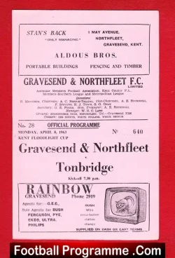 Gravesend Northfleet v Tonbridge 1963 – Kent Cup