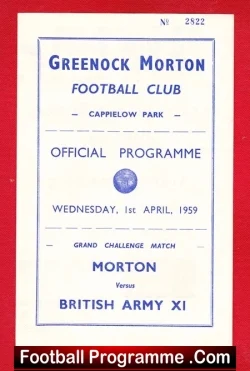 Greenock Morton v British Army 1959 – Grand Challenge Match