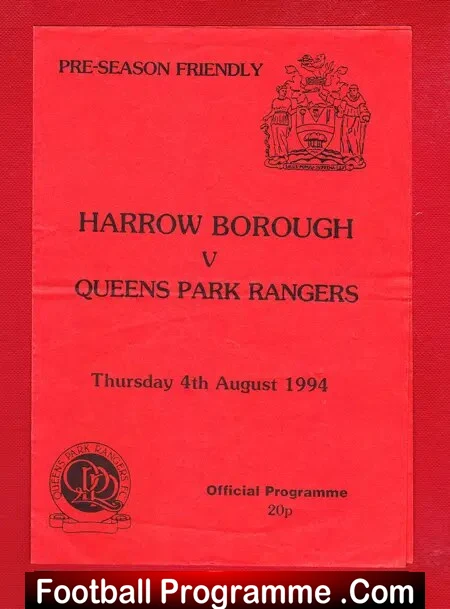 Harrow Borough v QPR 1994 – Pre Season Friendly