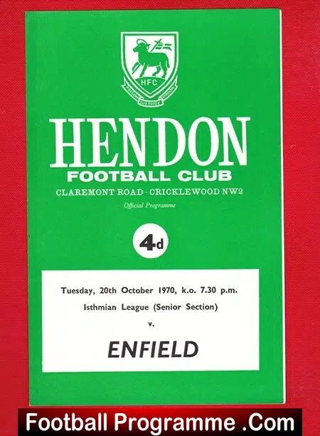 Hendon v Enfield 1970
