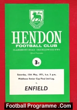 Hendon v Enfield 1971 – Middlesex Senior Cup Final