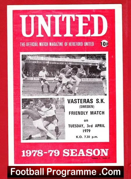 Hereford United v Vasteras SK 1979 – Sweden Football Team