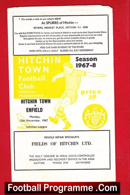 Hitchin Town v Enfield 1967