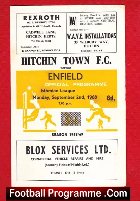 Hitchin Town v Enfield 1968