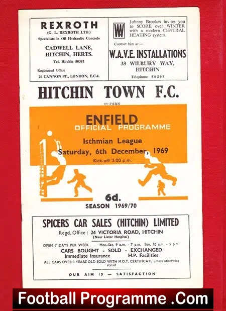 Hitchin Town v Enfield 1969