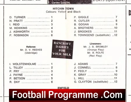 Hitchin Town v Enfield 1969