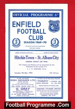 Hitchin Town v St Albans City 1970 - Senior Cup Final at Enfield - football programme