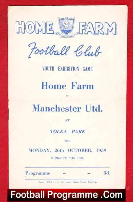 Home Farm v Manchester United 1959 – Man Utd in Ireland