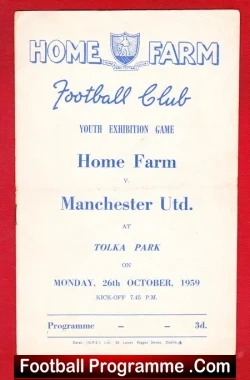 Home Farm v Manchester United 1959 – Man Utd in Ireland