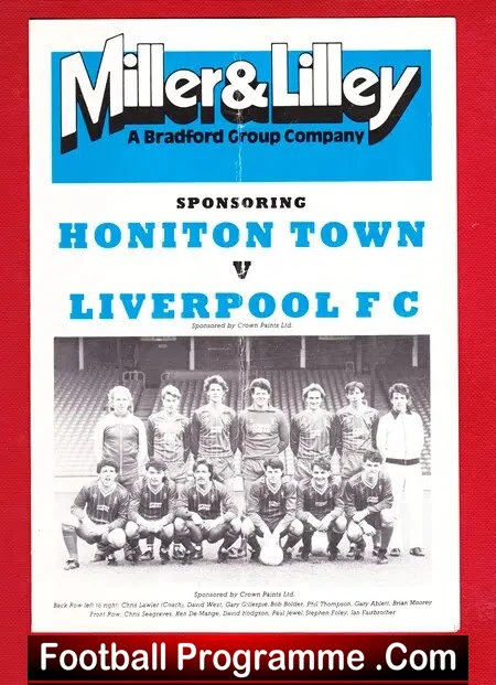Honiton Town v Liverpool 1985 – Devon