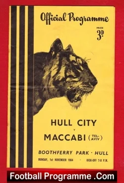 Hull City v Maccabi 1954 – Jewish Team Tel Aviv
