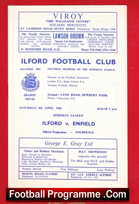 Ilford v Enfield 1968