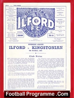 Ilford v Kingstonian 1951 - football programme