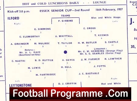 Ilford v Leytonstone 1957 - Essex Senior Cup