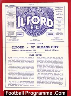 Ilford v St Albans City 1954 - football programme