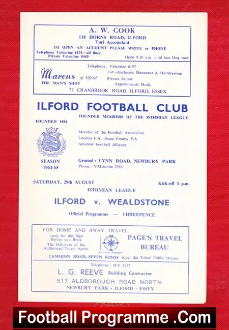 Ilford v Wealdstone 1964