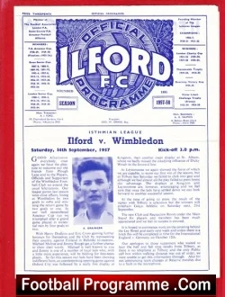 Ilford v Wimbledon 1957 - football programme