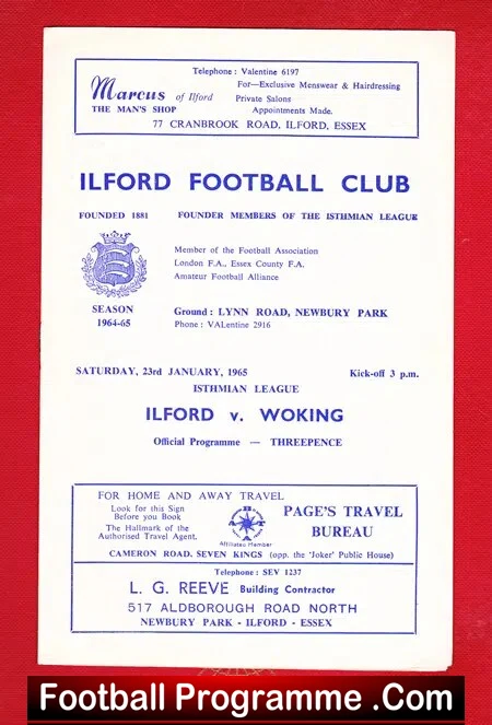 Ilford v Woking 1965