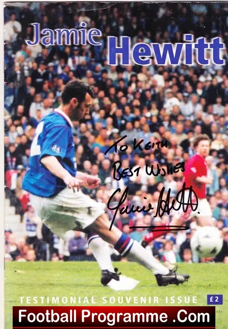 Jamie Hewitt Testimonial Benefit Match Chesterfield 1998 SIGNED