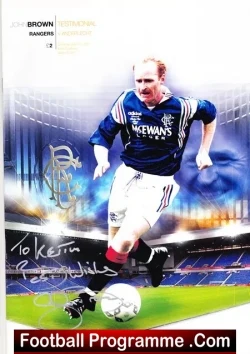 John Brown Testimonial Benefit Match Glasgow Rangers 2001 Signed