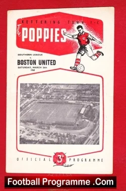 Kettering Town v Boston United 1960 - football programme