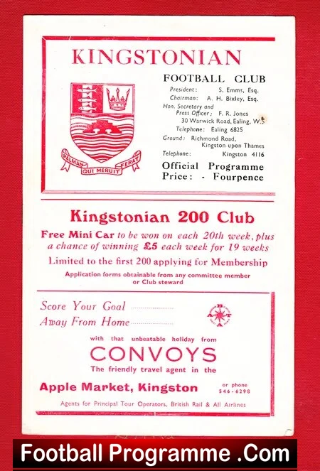 Kingstonian v Enfield 1967 – London Challenge Cup
