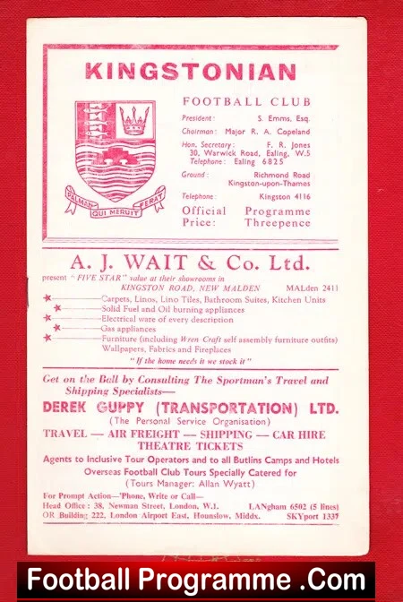 Kingstonian v Ilford 1961