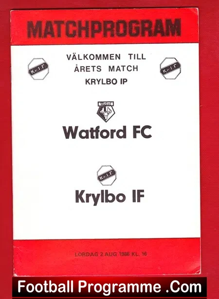 Krylbo IF v Watford 1986 – Sweden Tour