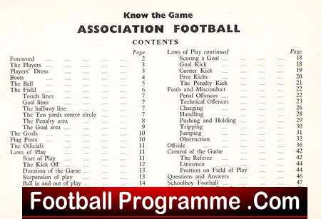 Laws Of Association Football Booklet - Know The Game - 1960s