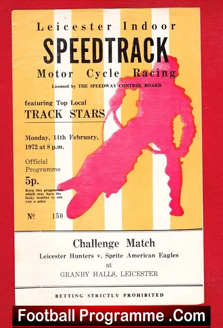 Leicester Indoor Speedway v Sprite American Eagles 1972 – USA