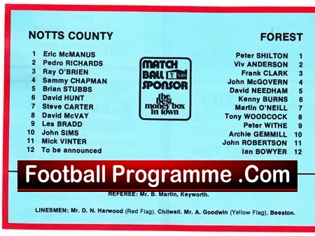 Les Bradd Testimonial Benefit Match Notts County 1978