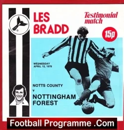 Les Bradd Testimonial Benefit Match Notts County 1978 - football programme