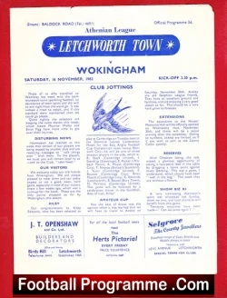 Letchworth Town v Wokingham 1963