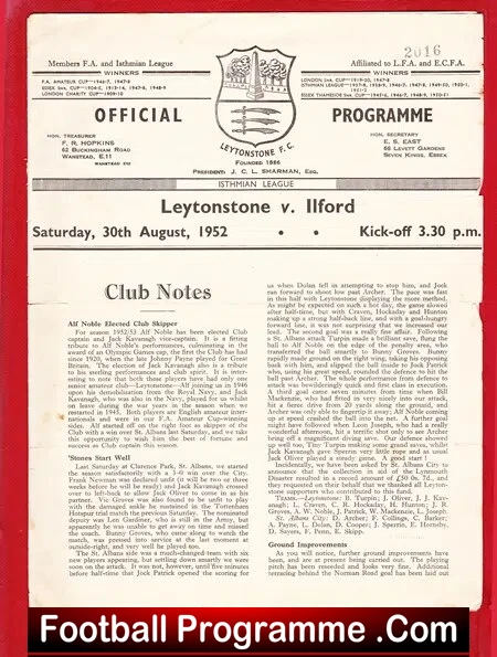 Leytonstone v Ilford 1952