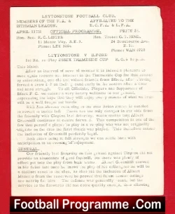 Leytonstone v Ilford 1960 – Essex Thameside Cup Replay