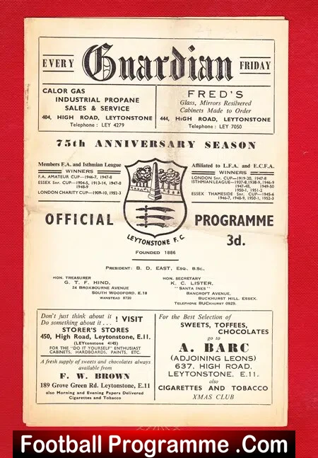 Leytonstone v Ilford 1962