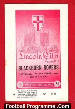 Lincoln City v Blackburn Rovers 1955