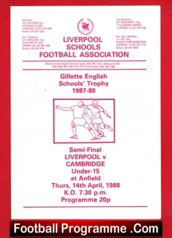 Liverpool Boys v Cambridge Boys 1988 – Schoolboys Cup Semi Final