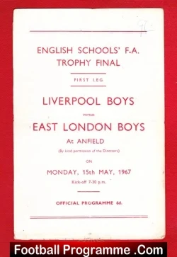 Liverpool Boys v East London Boys 1967 – Schoolboys at Anfield
