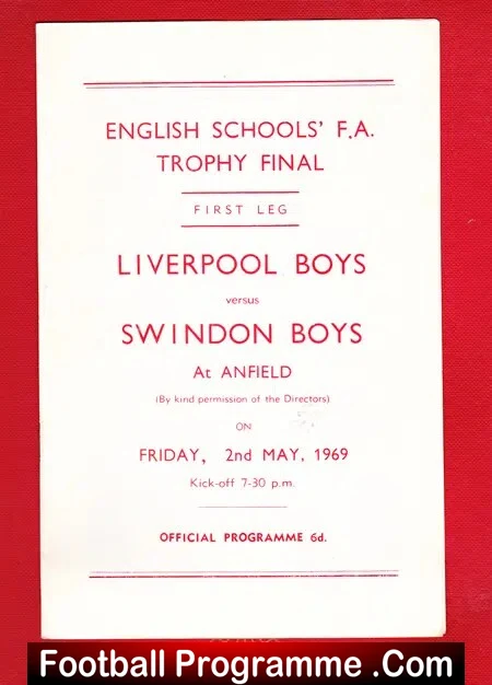 Liverpool Boys v Swindon Boys 1969 – Schoolboys Cup Final