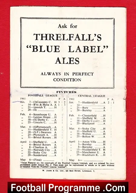 Liverpool v Ipswich Town 1961