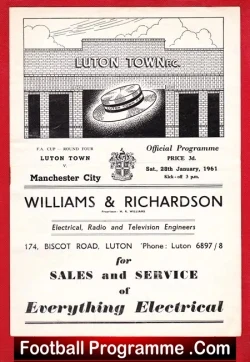 Luton Town v Manchester City 1961 – Denis Law Six Goals LOST