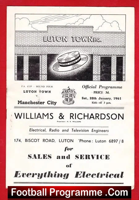 Luton Town v Manchester City 1961 Denis Law Scored 6 Goals LOST