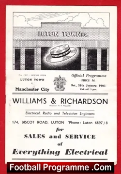Luton Town v Manchester City 1961 Denis Law Scored 6 Goals LOST