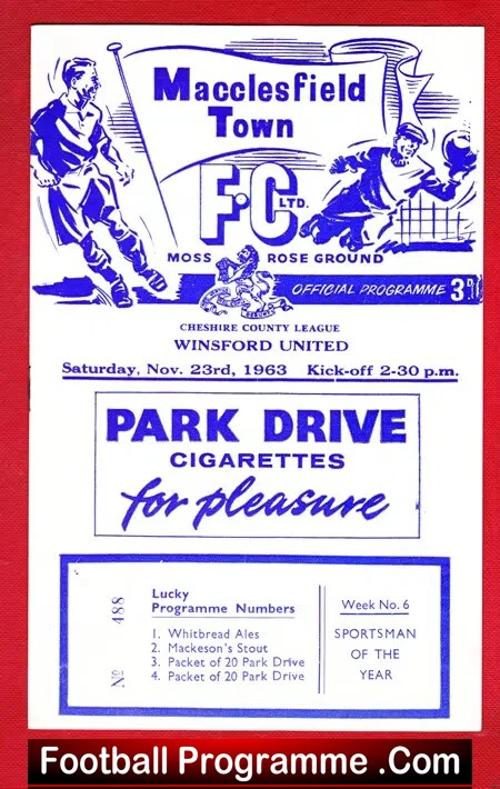 Macclesfield Town v Winsford United 1963 – Cheshire League