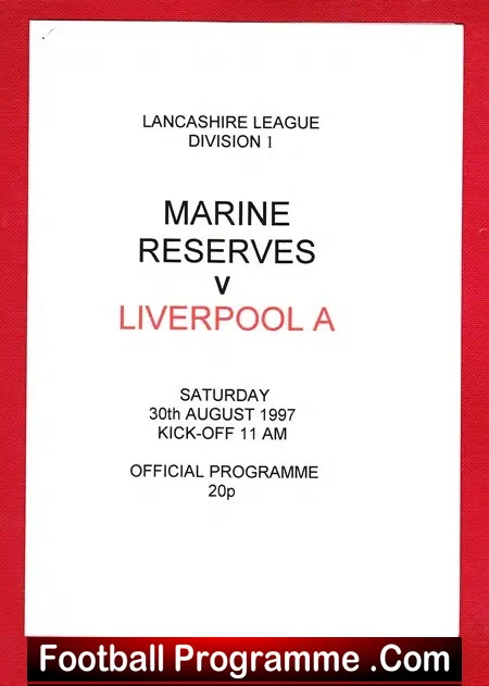 Marine v Liverpool 1997 – Reserves Match