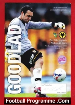 Mark Goodlad Testimonial Benefit Match Port Vale Signed – 2008