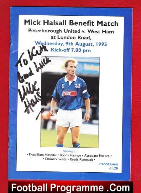 Mick Halsall Testimonial Benefit Match Peterborough Utd Signed