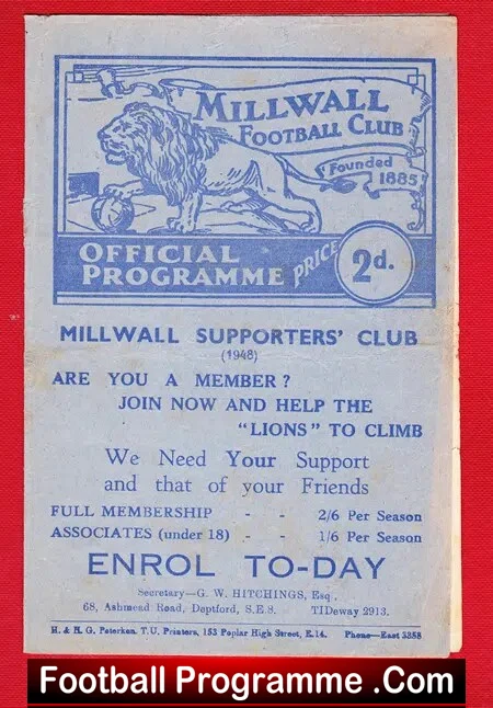 Millwall v Torquay United 1948 – Football League 1940s